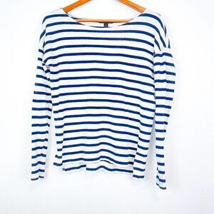 J.CREW navy & white nautical long sleeve‎ top